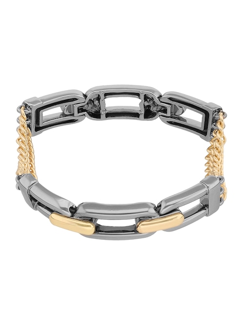 Pulsera Nine West Two Tone Armor con acabado brillante