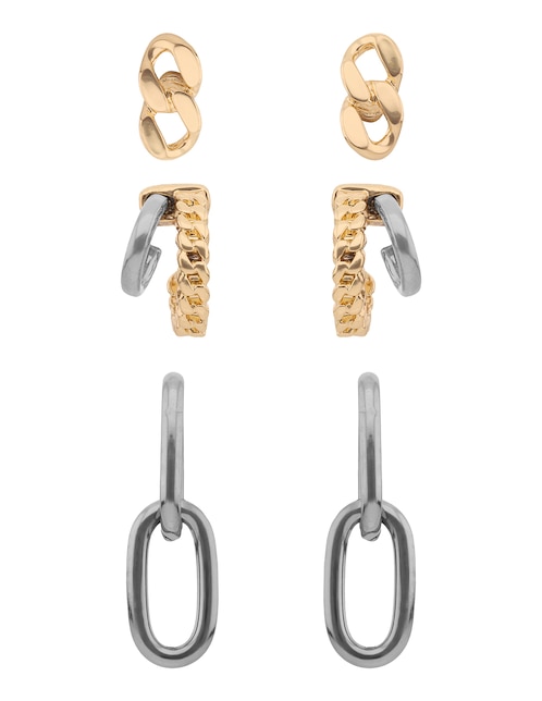Set de aretes Two Tone Armor con acabado brillante 1