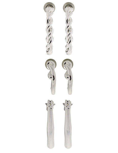 Set de aretes Anne Klein Mixed & Matched con acabado texturizado cristal