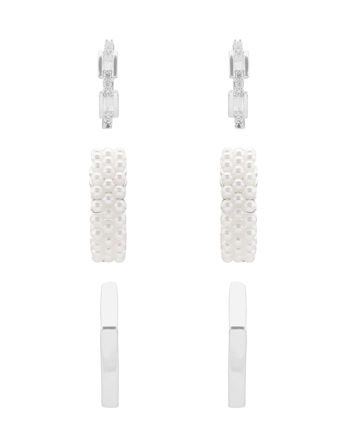 Set de aretes Mixed & Matched con acabado texturizado cristal 1