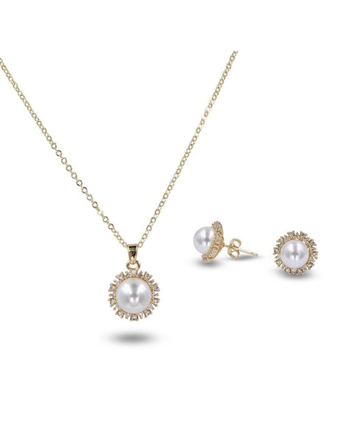 Aretes y collar de sol Arette zirconia