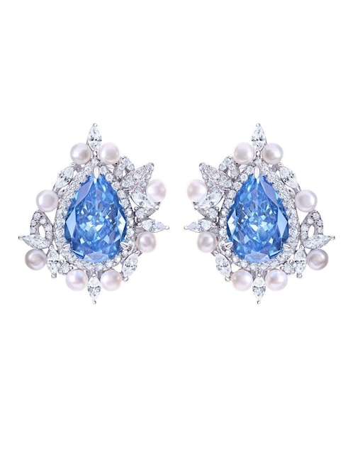 Broqueles de gota Gladkova Joyería de plata P925 con acabado pavé topacio