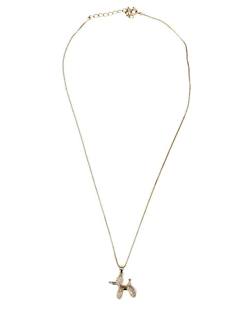 Collar con dije de perro Moon de oro laminado 10 K