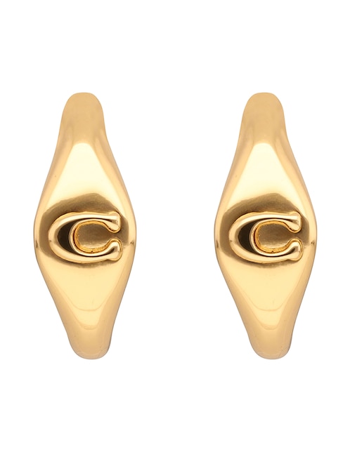 Aretes cortos circulares 9.1 Signet Heirlooms con acabado pulido 1