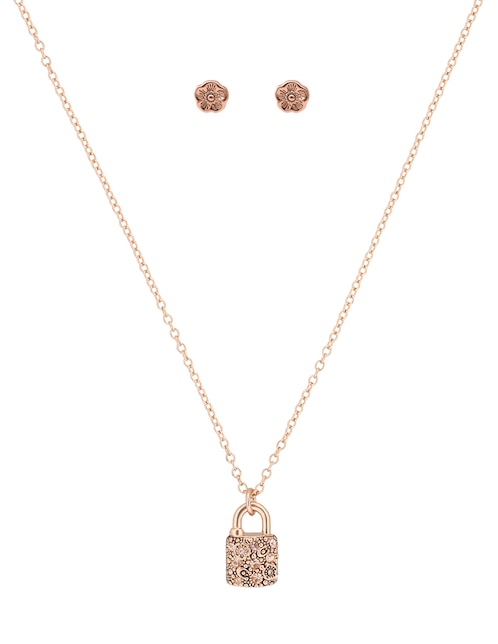 Aretes y collar de candado 1