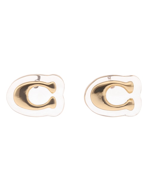 Aretes de letra c con acabado brillante 1