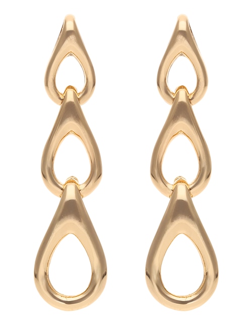 Aretes largos Leo's Links con acabado brillante 1