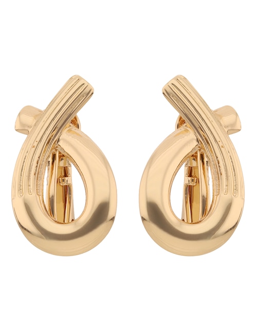 Aretes corto entrelazado Anne Klein Versatile Wear con acabado brillante