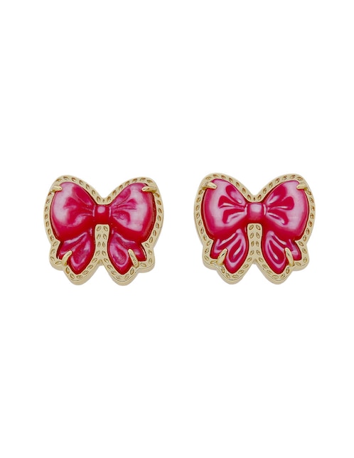 Aretes cortos de moño con acabado brillante zirconia 1