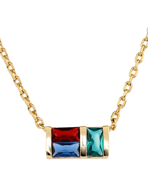 Collar rectangular con acabado baño de oro 14 K 1