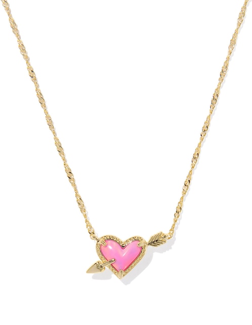 Collar de corazón baño de oro 14 K 1
