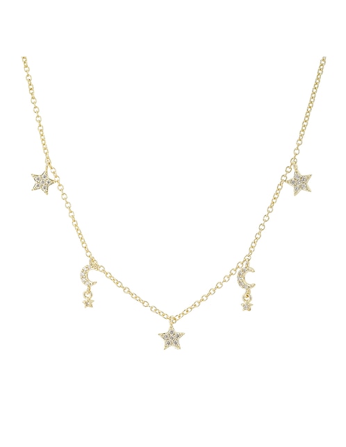 Collar de estrella Estrellas de baño de oro 14 K 1