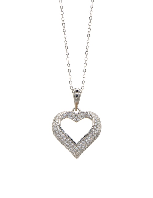 Collar con dije de corazón de plata P 925 1