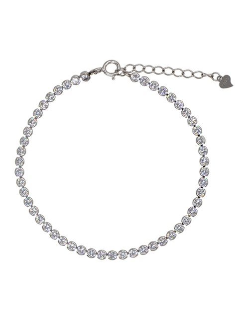 Pulsera Carré de plata P925 con acabado baño rodio