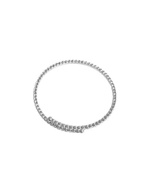 Pulsera Mossimo con zirconia Cup Chain con acabado baño rodio