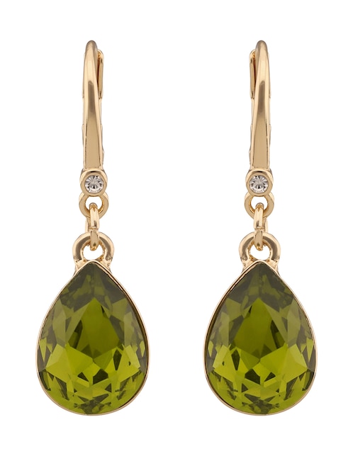 Aretes largos de gota Adria con acabado brillante cristal 1