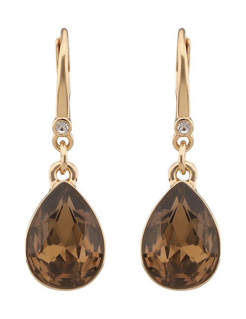 Aretes largos de gota Adria con acabado brillante cristal 1