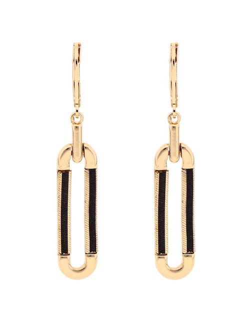 Aretes cortos ovalados Nine West con acabado brillante