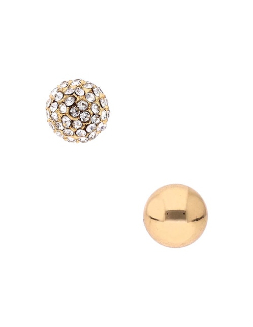 Set de aretes circulares con acabado brillante zirconia