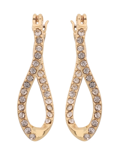 Aretes largos Anne Klein Feminine Twist con acabado pavé zirconia