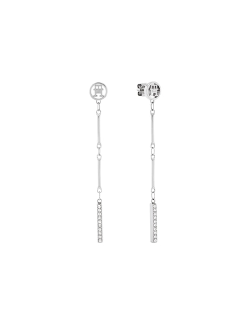 Aretes largos Bar Chain con acabado brillante cristal 1