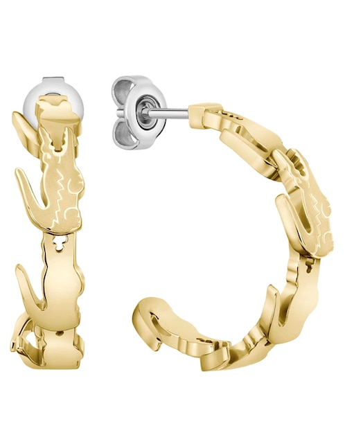 Aretes de aro Crocodile con acabado brillante 4