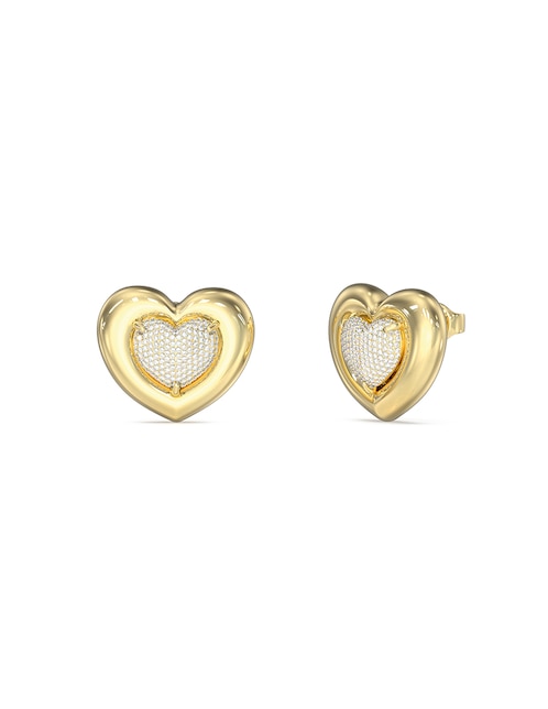 Aretes cortos de corazón Guess Love con acabado Pavé Circonita