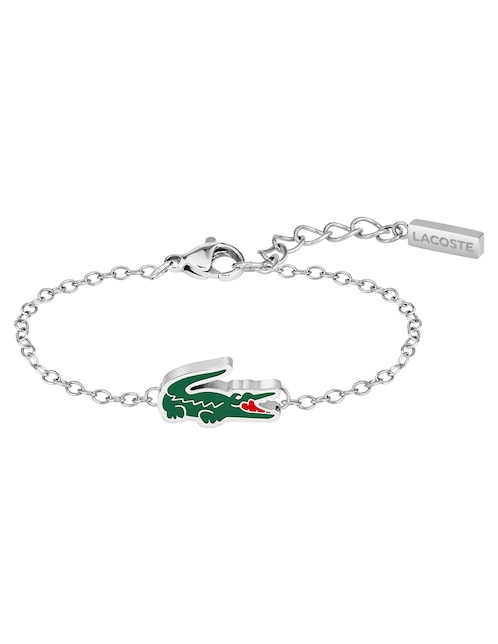 Brazalete Lacoste Cutie Croc con acabado brillante