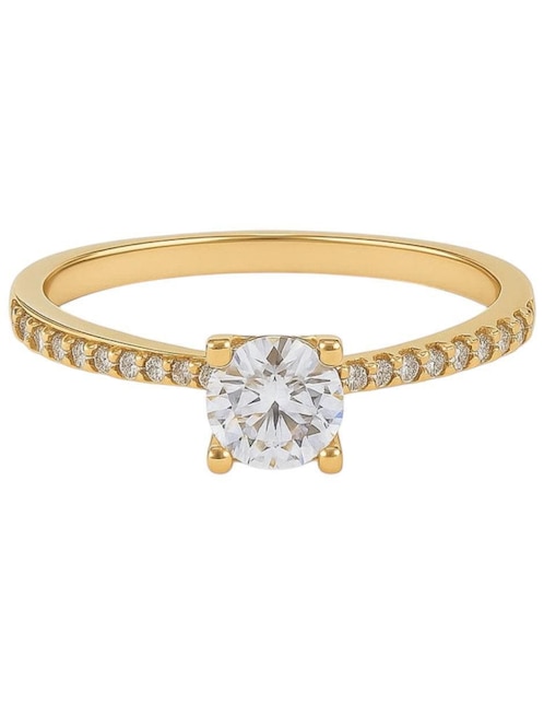 Anillo multi gemas circular Joyería M De Leon 14 k de oro amarillo zirconia pulido