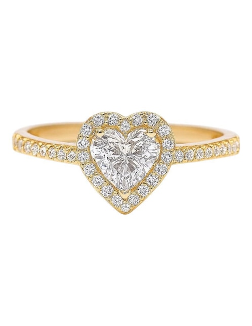 Anillo multi gemas de corazón Joyería M De Leon 14 k de oro amarillo zirconia pulido