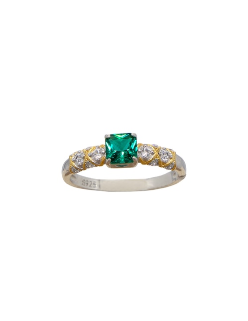 Anillo circular Carré P 925 de plata zirconia pavé
