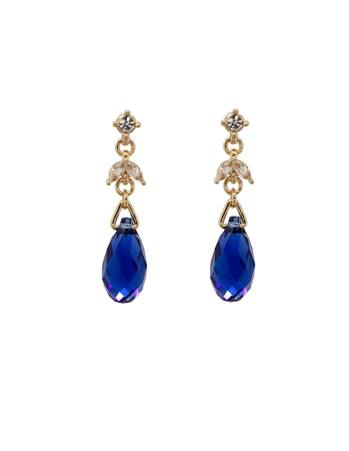 Aretes cortos de gota Briolettes con acabado pavé 1