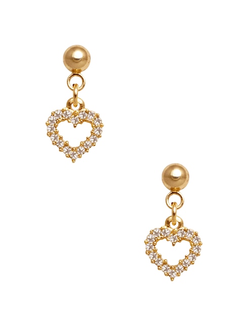 Aretes cortos de corazón Mossimo Silueta Corazón con acabado pavé cristal