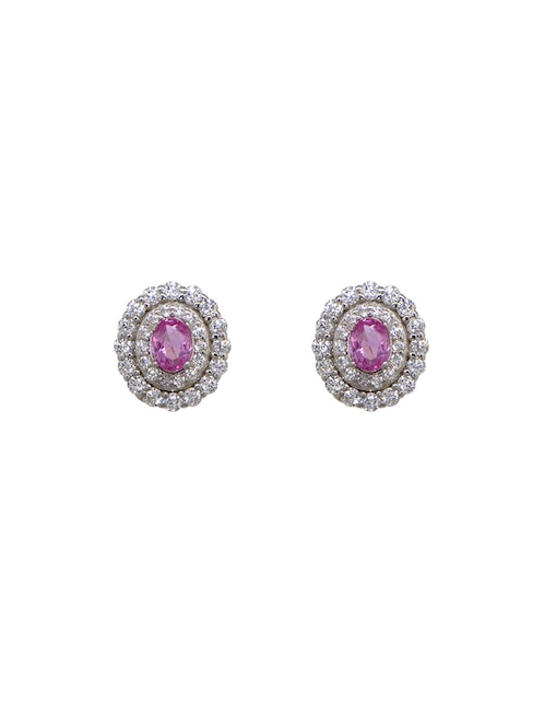 Broqueles de plata P925 con acabado pavé zirconia 1