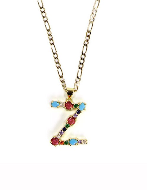 Collar con dije de letras de oro laminado 10 K 1