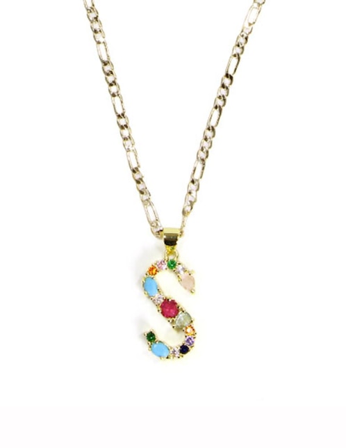 Collar con dije de letras Moon de oro laminado 10 K