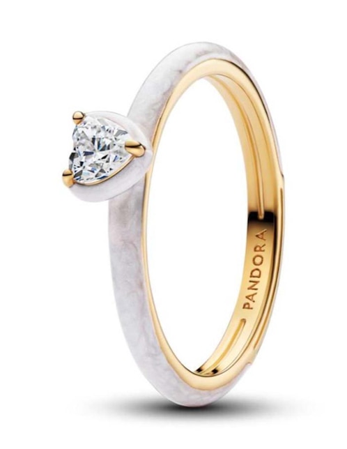 Anillo de corazón Pandora Pandora ME de plata P 925 zirconia cúbica con acabado baño de oro