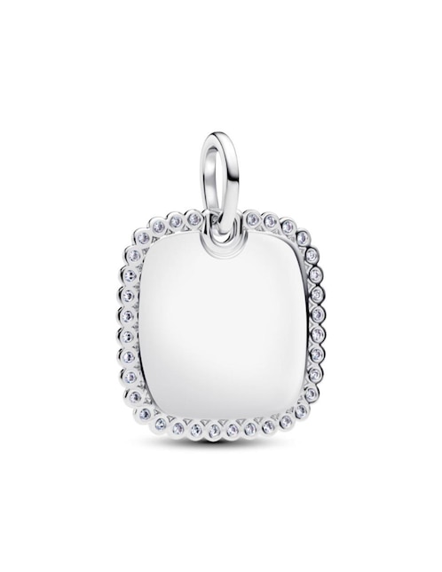 Dije cuadrado Pandora moments de plata P 925 zirconia cúbica
