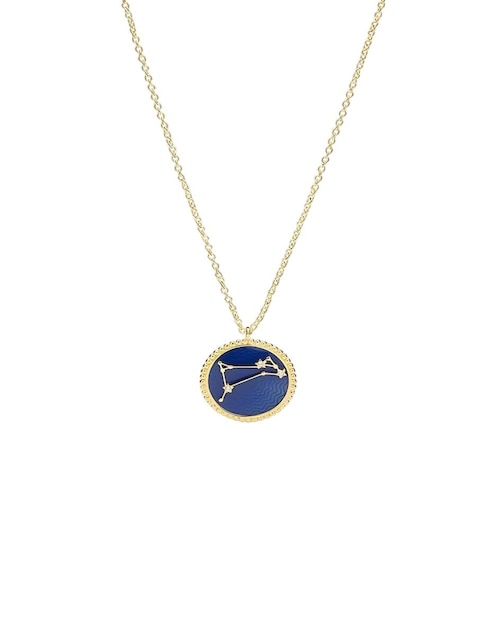 Collar con dije de signo zodiacal Constelación de baño de oro 18 K 1