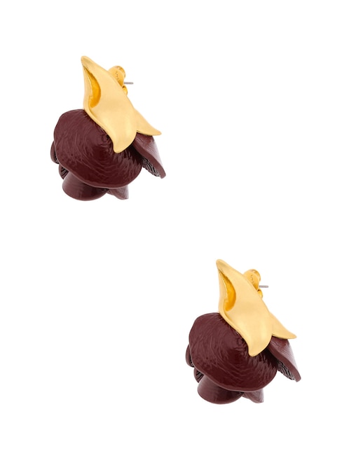Aretes corto de rosa con acabado pulido 1