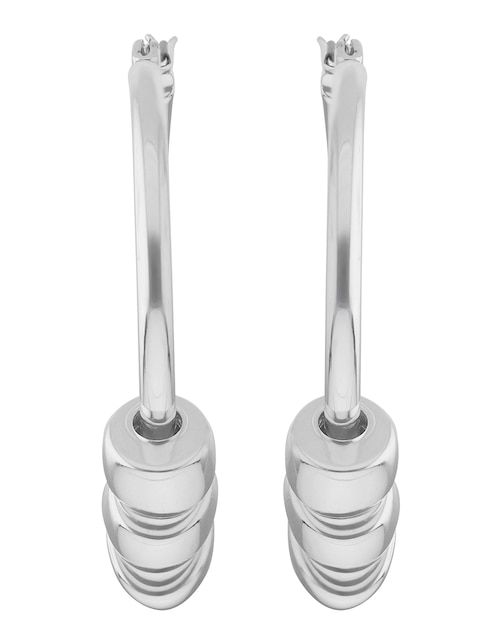 Arracadas Nine West Cyber Silver con acabado brillante