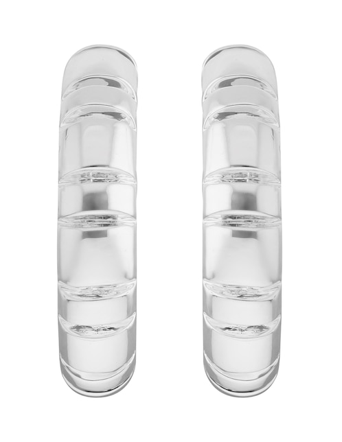 Aretes de aro Nine West Cyber Silver con acabado brillante
