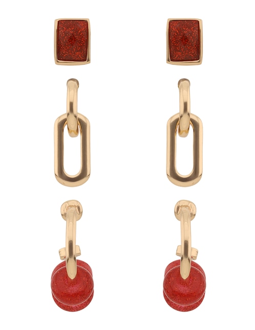 Set de aretes con acabado brillante 1