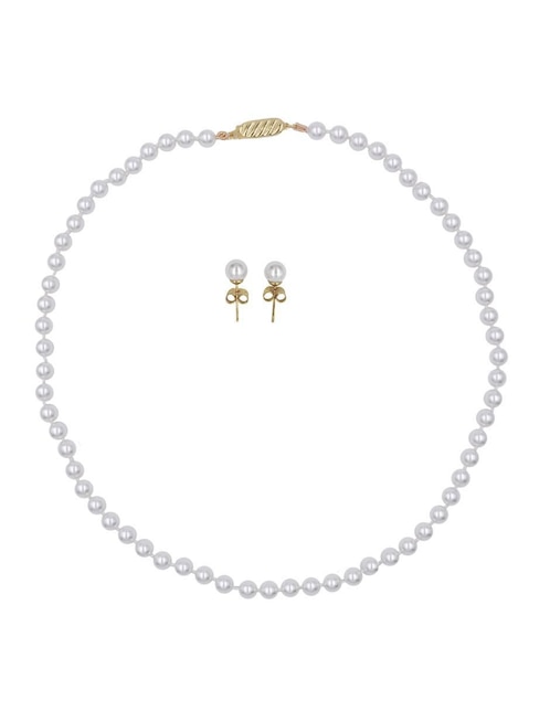 Aretes y collar Arette Perla de mallorca perla