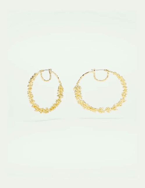 Arracadas circular Lavandeen de Provenza con acabado baño de oro 18 k
