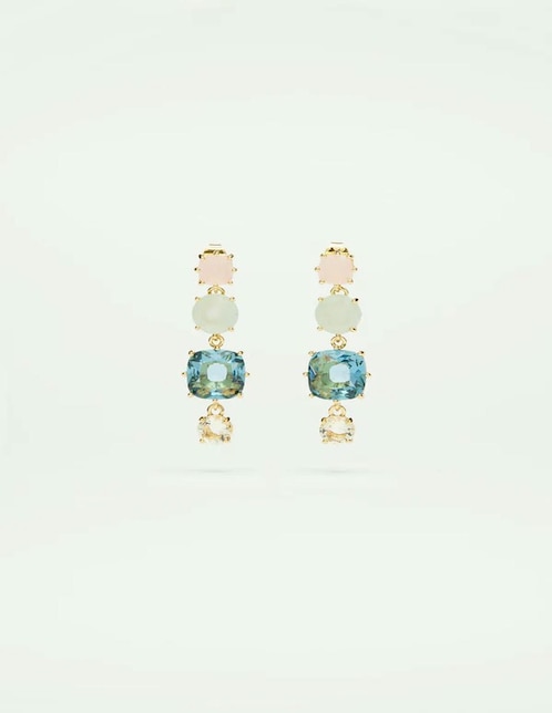 Aretes La Diamantine con acabado baño de oro 18 k cristal