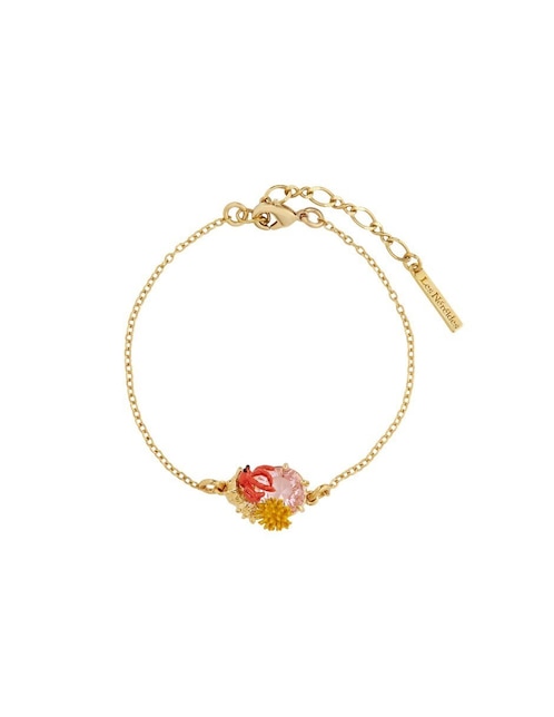 Pulsera Les Néréides con cristal 18 k con acabado baño de oro