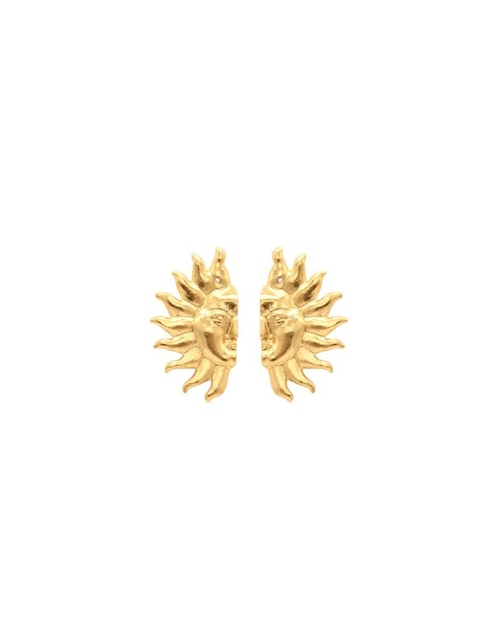 Aretes cortos de sol Sombologia con acabado brillante