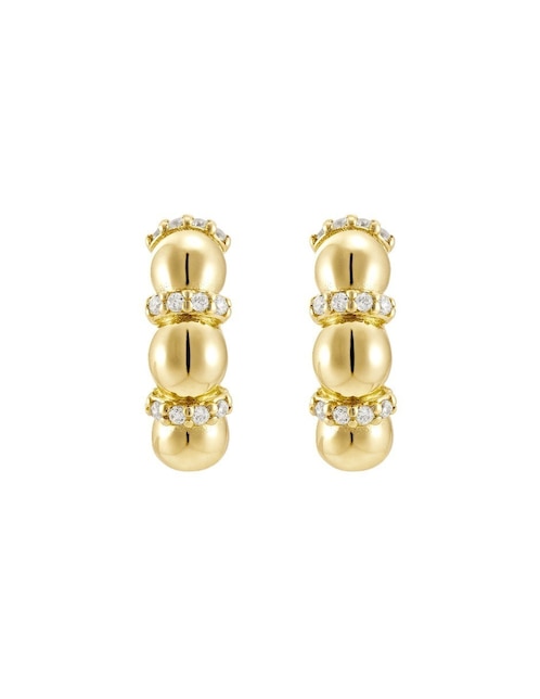 Aretes cortos Classic Reviste de plata P 925 con acabado baño de oro 1