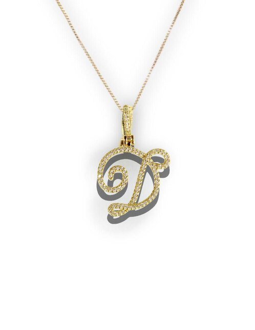 Collar con dije de letra a Moon de oro laminado 10 K